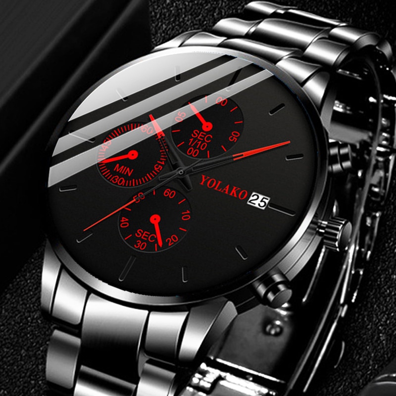 Original YOLAKO High Quality Stainless Steel Chronograph Quartz Waterproof Watch jam tangan lelaki Shopee Malaysia