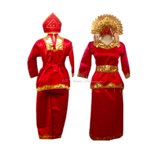 Couple SET Of padang Traditional Clothes+Edit Girls & Boys Hats kartini ...