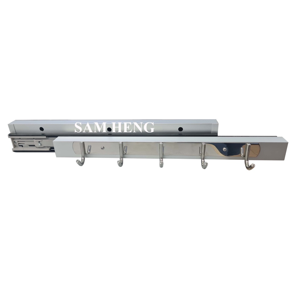 Kitchen Pull out pan hanging rack (Rak Kuali Dapur Tarik)/ RAK RAIL ...