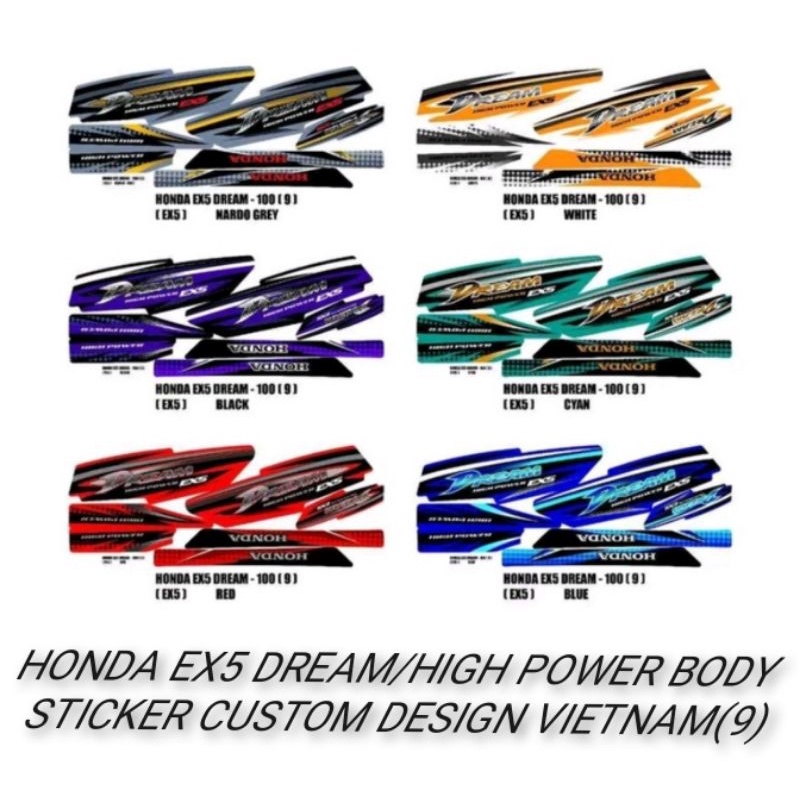 Honda EX5 Dream /High Power Body Sticker Custom Design Vietnam {9 ...