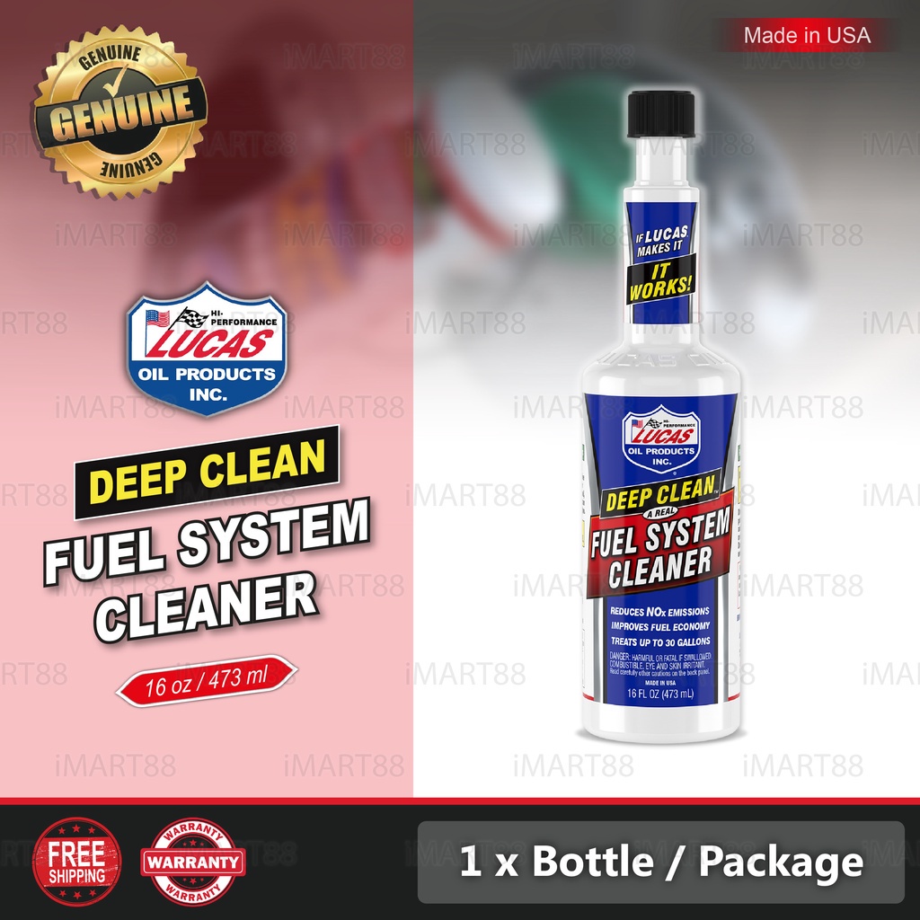 LUCAS Oil USA Petrol Deep Clean Fuel System Cleaner 473ML Remove Carbon ...