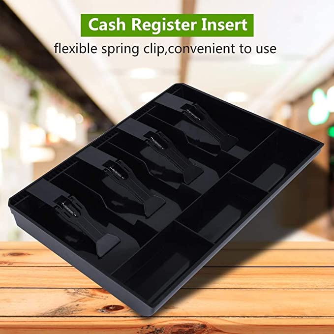 Cash Drawer Insert Tray - 9.6" Replacement Organizer With Bill & Coin Compartments