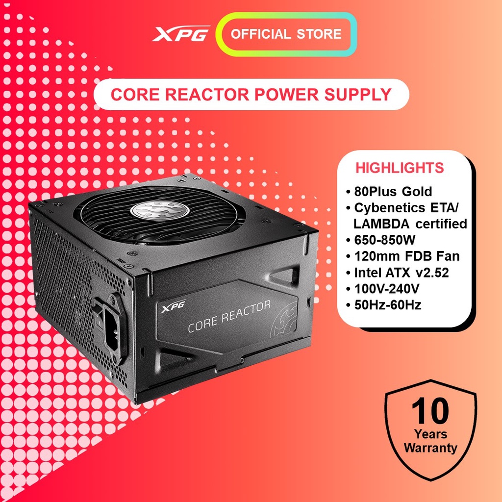 XPG CORE REACTOR 850W - 80 Plus Gold Full Modular Power Supply - Tech Bit  Store