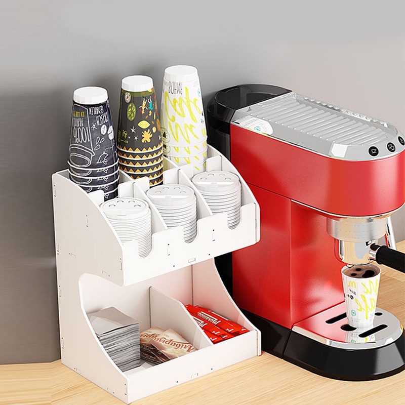 Kitchen stall cup organizer rack coffee creamer storage rack washable ...