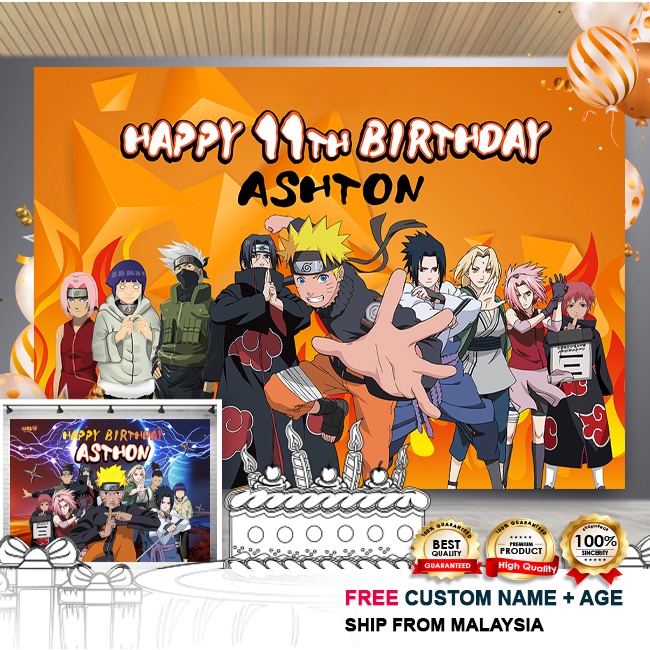 Birthday Banner / Birthday Backdrop / Hari Jadi - Naruto | Shopee Malaysia