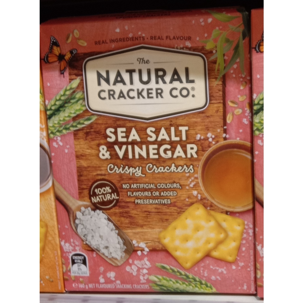 The Natural Cracker Sea Salt & Vinegar Crispy Crackers 160g Shopee