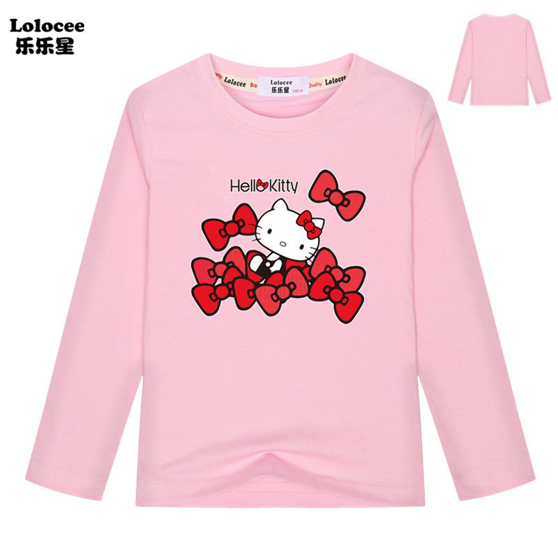 Girls Long Sleeve Hello Kitty Print t shirt Baby Girl Cute Cat T Shirt Spring Autumn Basic cotton Tees Shopee Malaysia