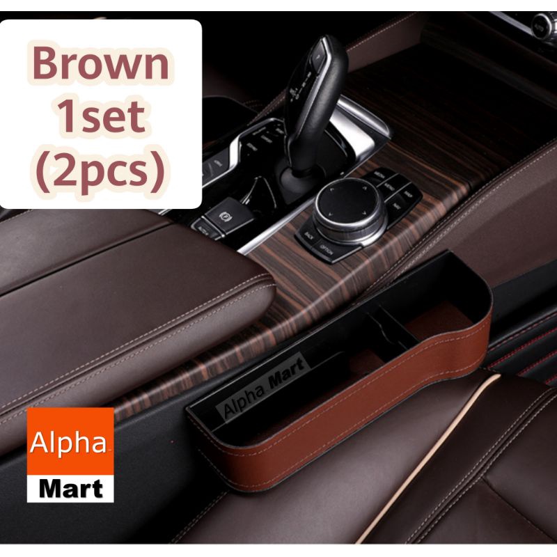 Alpha High Quality Leather Premium Car Seat Box Storage Car Seat Side