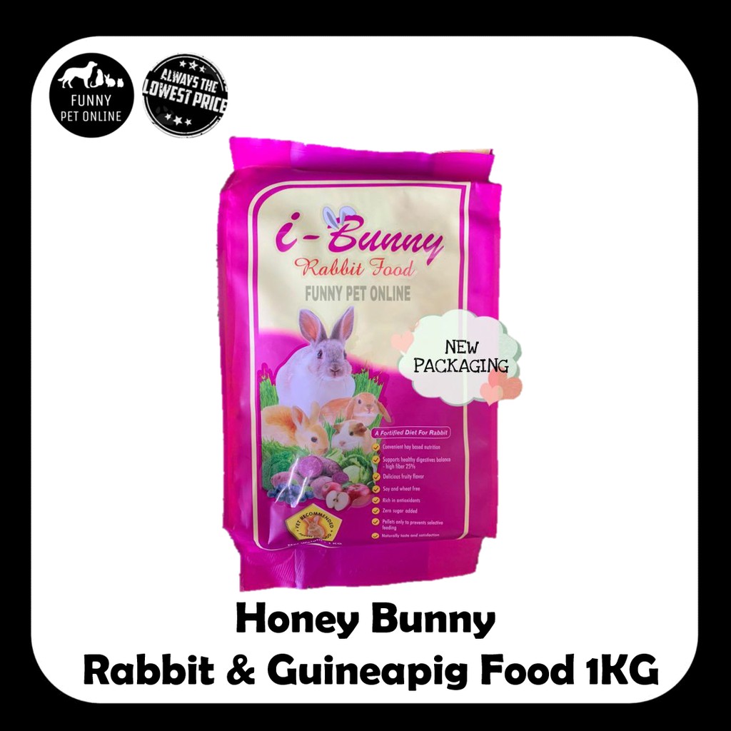 HONEY BUNNY RABBIT AND GUINEA PIG FOOD 1KG / Makanan Arnab 1kg Shopee Malaysia