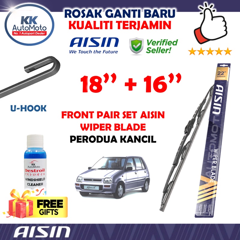 Perodua All Kancil 18" Inch + 16" Inch High Quality Front Aisin Wiper