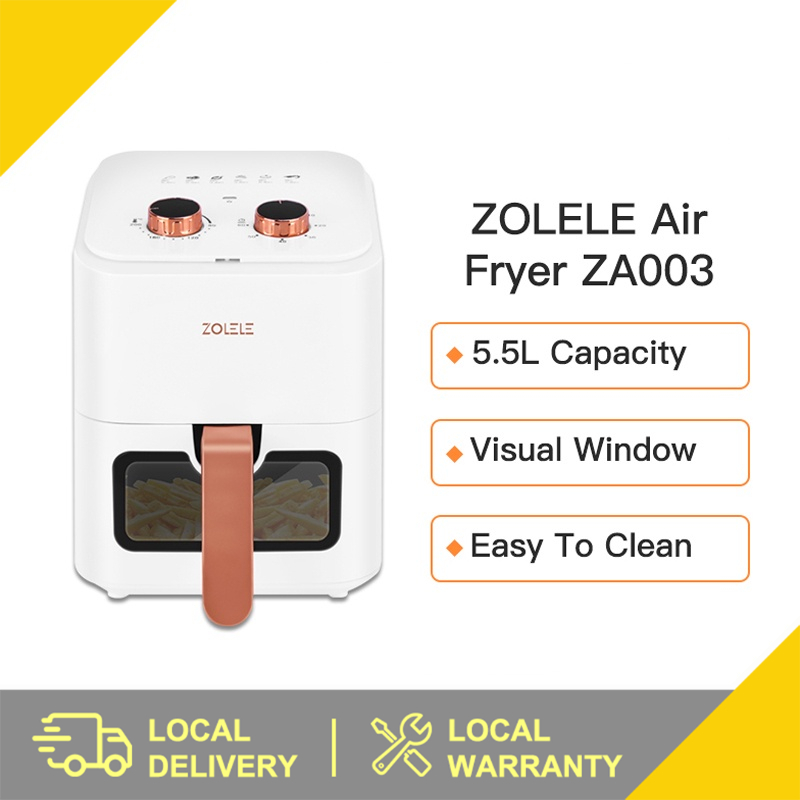 ZOLELE ZA003 Air Fryer 5.5L Capacity Transparent View Window Oil Free
