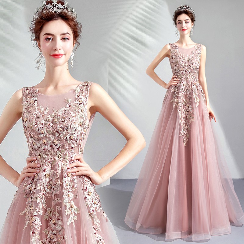 Nude pink color on sale dress