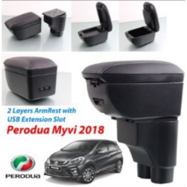 PERODUA MYVI 2017/18 3RD GENERATION ARMREST CAR ARM REST BOX CENTER CONSOLE FIT Shopee Malaysia