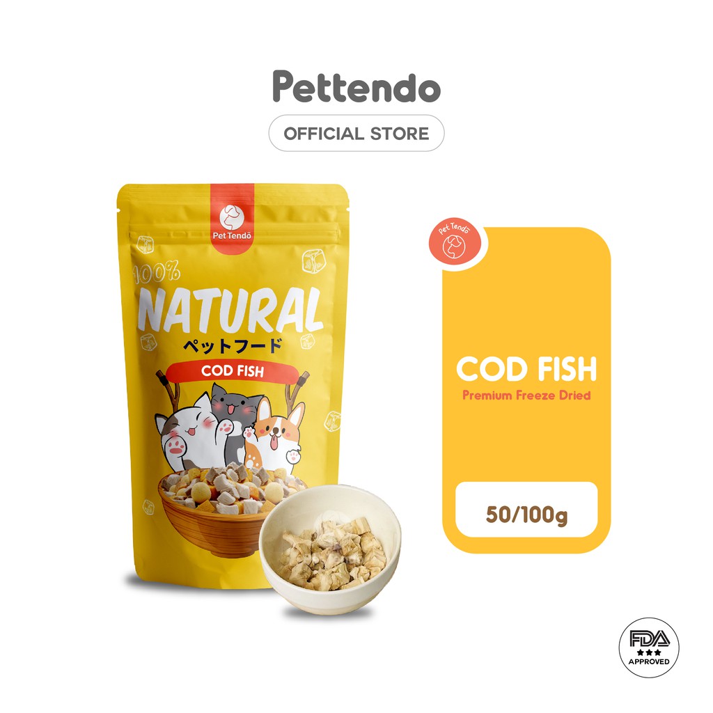 Pettendo Premium Freeze Dried Pet Food COD FISH (50g/100g) Shopee