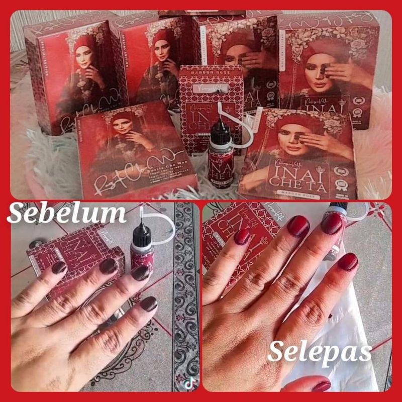 Inai kuku Che ta maroon rose | Shopee Malaysia