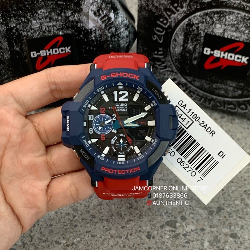 CASIO G SHOCK GA 1100 2A GRAVITYMASTER x Optimus Prime Red Dark blue