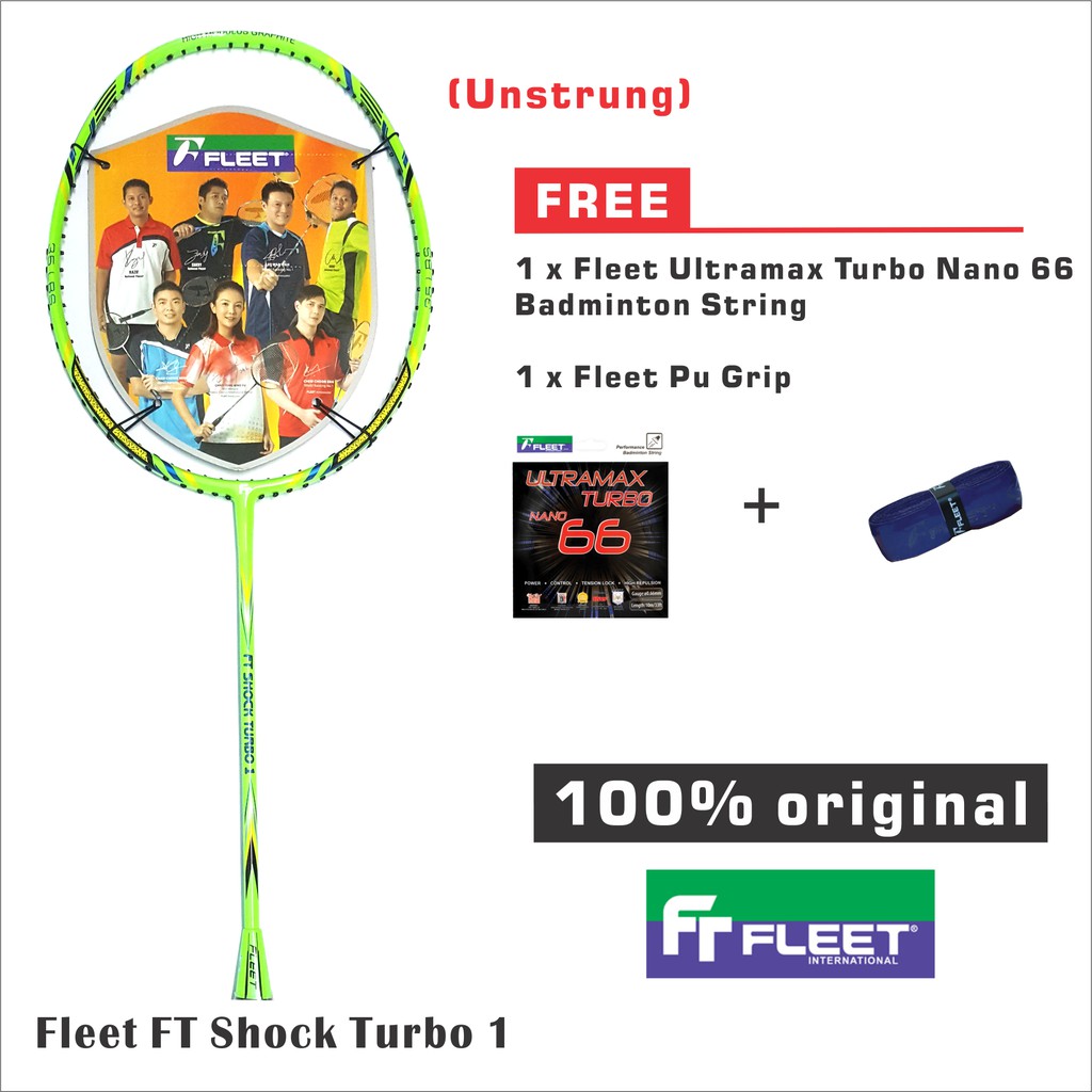 Fleet Shock Turbo 1 Badminton Racket (Light green) | Shopee Malaysia