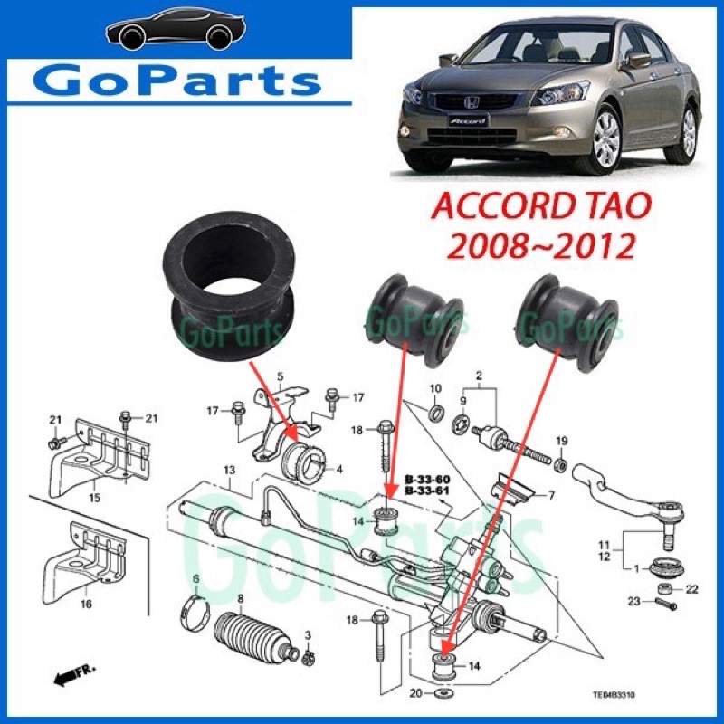 HONDA ACCORD TAO [2008~2012] SDA / PERDANA STEERING RACK RUBBER BUSH ...
