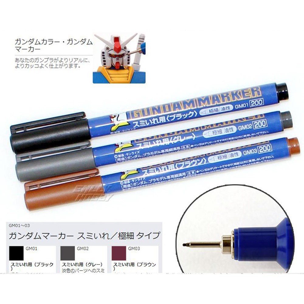 Mr. Hobby Gundam Marker Panel Line Pen GM01 GM02 GM03 | Shopee Malaysia