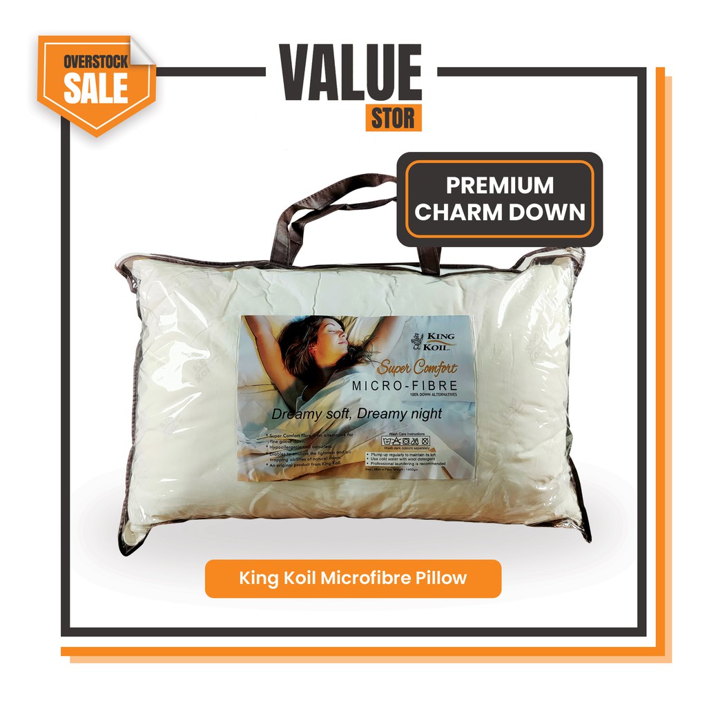 King Koil Microfibre Pillow Original 100 Charm Down 1600gsm Shopee Malaysia