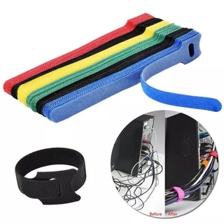 120 x Reusable Velcro Cable Ties, Adjustable Cable Velcro Straps, Strong  Hook and Loop Velcro Straps with Buckle for TV Cable, PC Cable and Desk