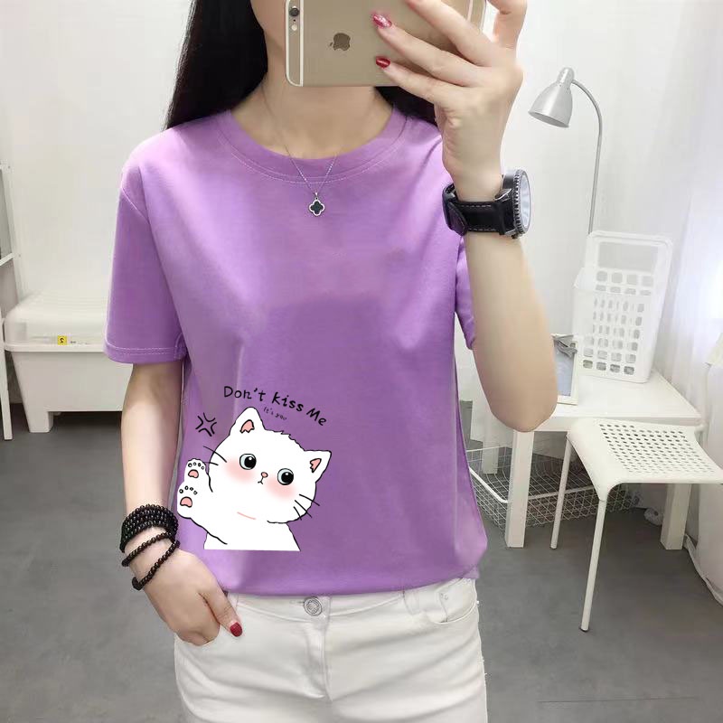 短袖上衣女生衣服 tshirt woman New Cartoon Pattern Cute Short Sleeve Women ...