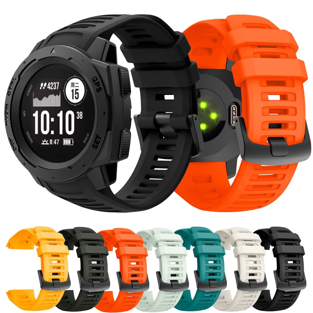 For Garmin Instinct Tactical Smart Watch Strap Sport Silicone Wrist ...