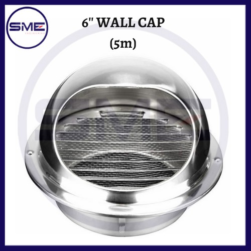 6" HOOD DUCTING STAINLESS STEEL WALL CAP / COOKER HOOD DUCTING CAP