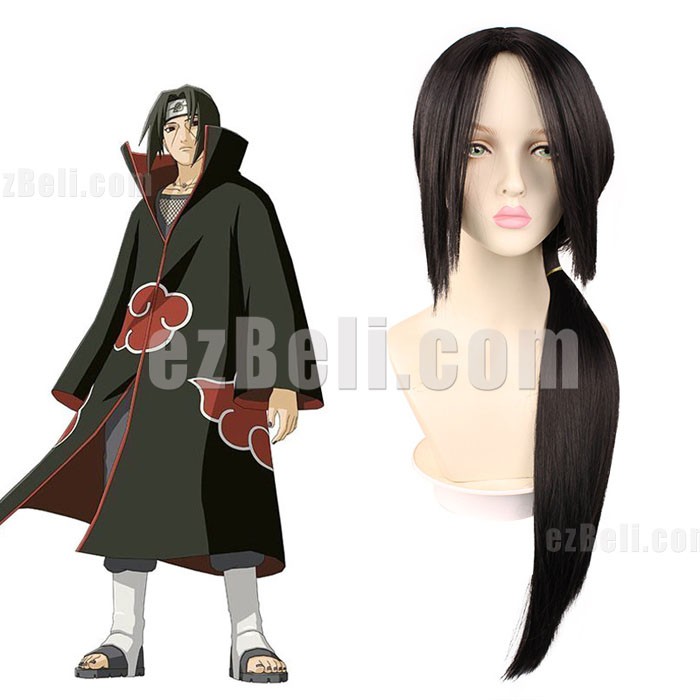 Ezbeli Naruto Uchiha Itachi Cosplay Wig 80CM Long Straight Black