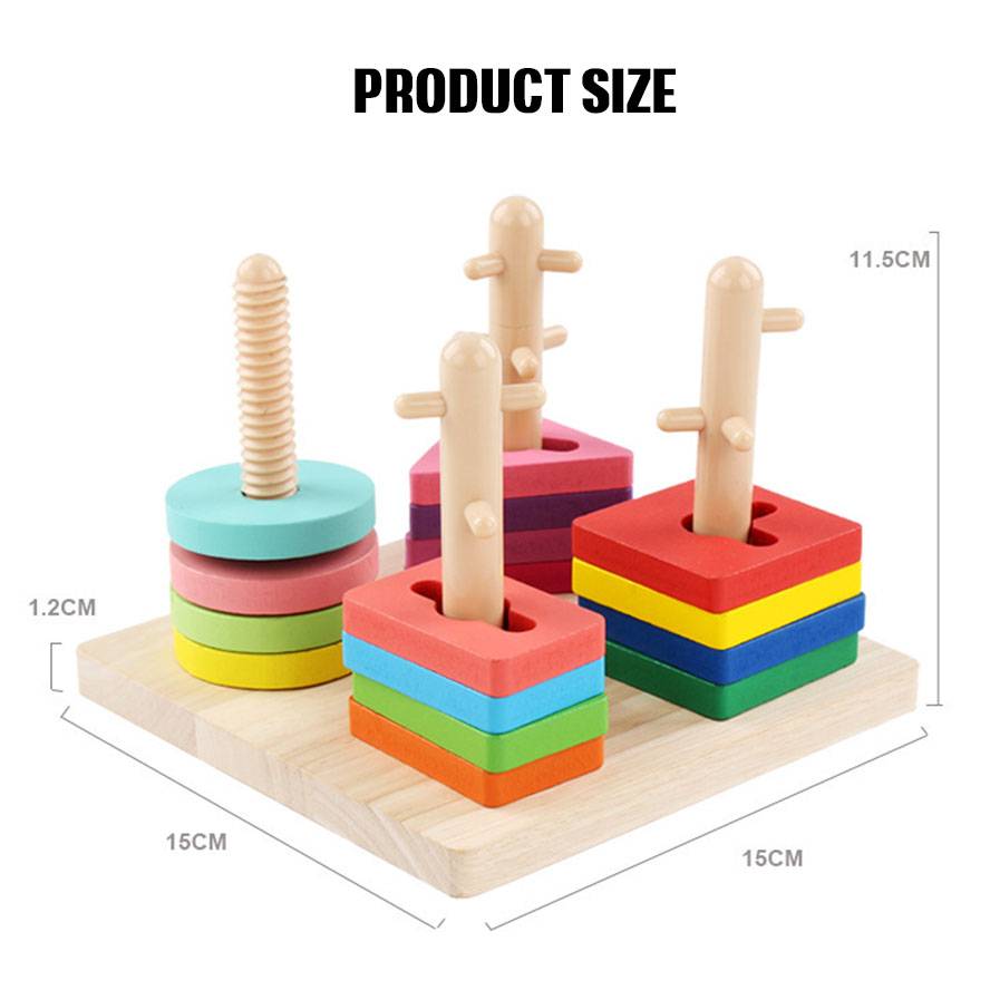 Kids educational wooden toys montessori early learning Geometric ...