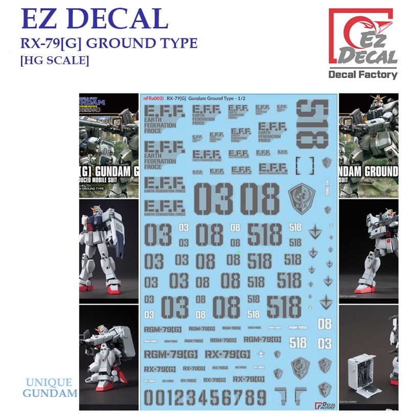 [EZ DECAL] V13 HG 1/144 RX-79[G] GROUND TYPE GUNDAM [HG SCALE] WATER ...