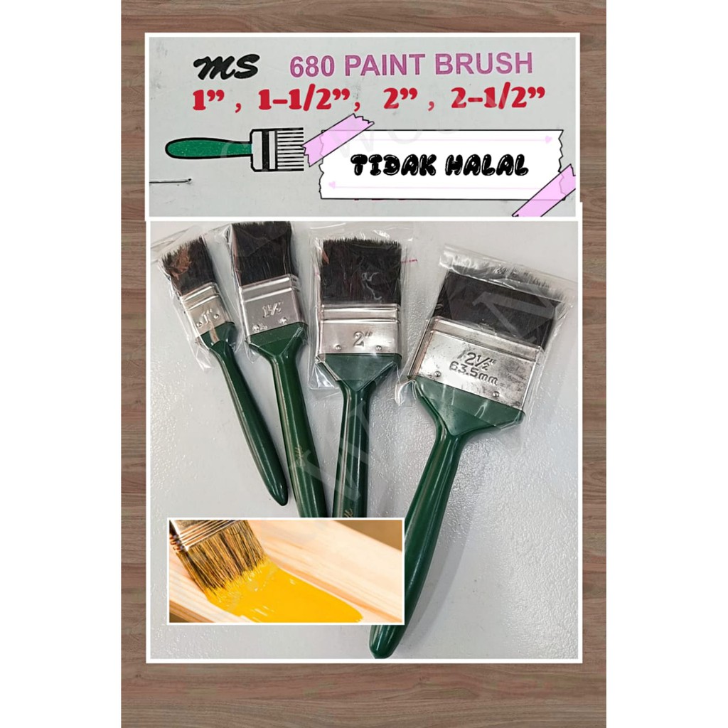 (CLEAR STOCK) tidak halal 680# Berus Cat / Paint Brush For Wood and ...