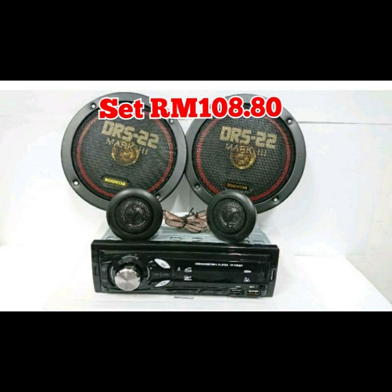 BLUETOOTH RADIO KERETA SET DGN SPEAKER MP3 STEREO CAR RADIO CAR PLAYER UNTUK PROTON SAGA, ISWARA