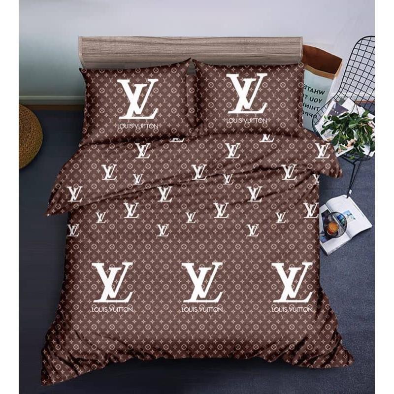 NEW HOTEL Cadar Kain Sejuk Lembut Branded Luxury Premium LV Channel Gucci  Single Queen Bedding Bedsheet With Pillow Cover