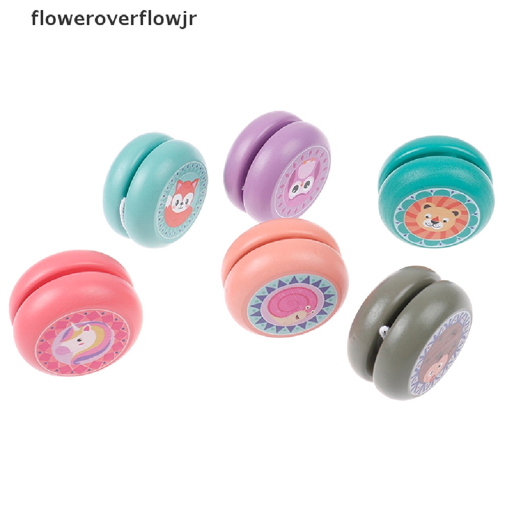 FJMY Wooden Yoyo Toys Animal Prints Kid YoYo Ball Wood Kid Yoyo Toys