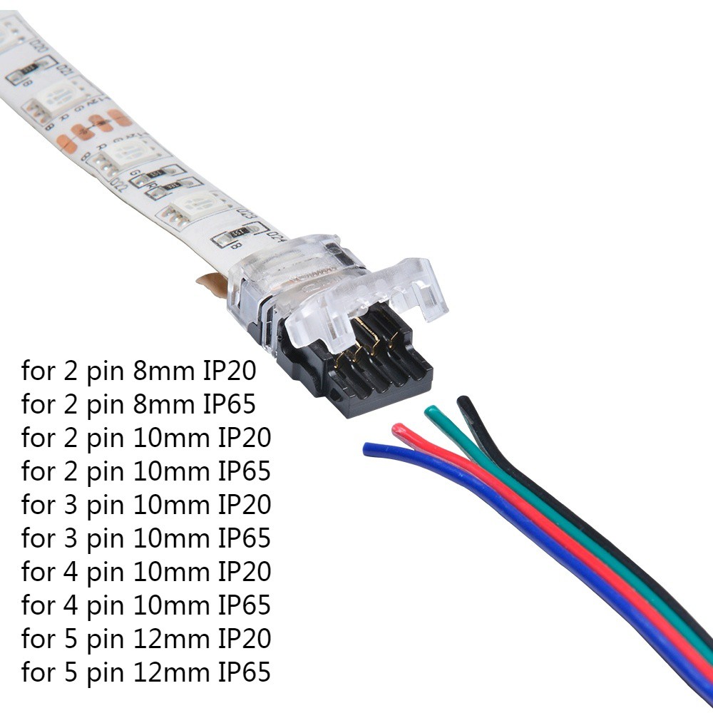 1PCS 2pin 3pin 4pin 5pin 6pin LED Strip Connector for Single RGB RGBW ...