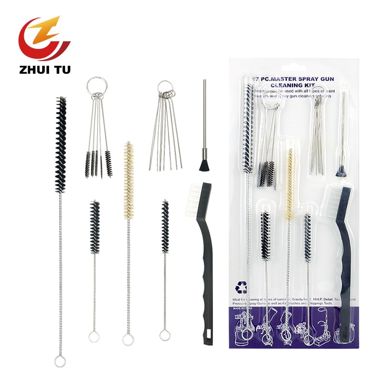 【ZHUITU】Spray Gun Cleaning Kits Pen Cleaning Brush Needles Air Brushes