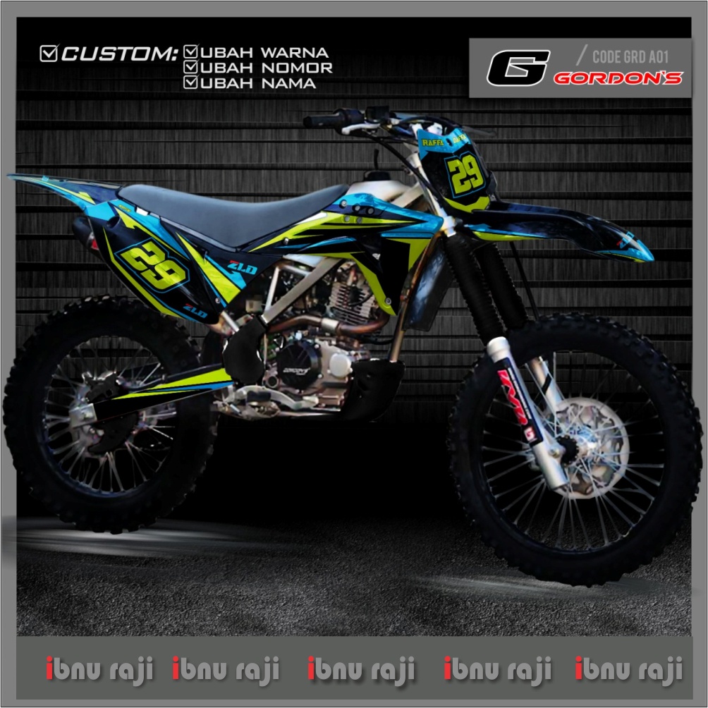Gordon Klx full Body decal Sticker custom design color name sponsor ...