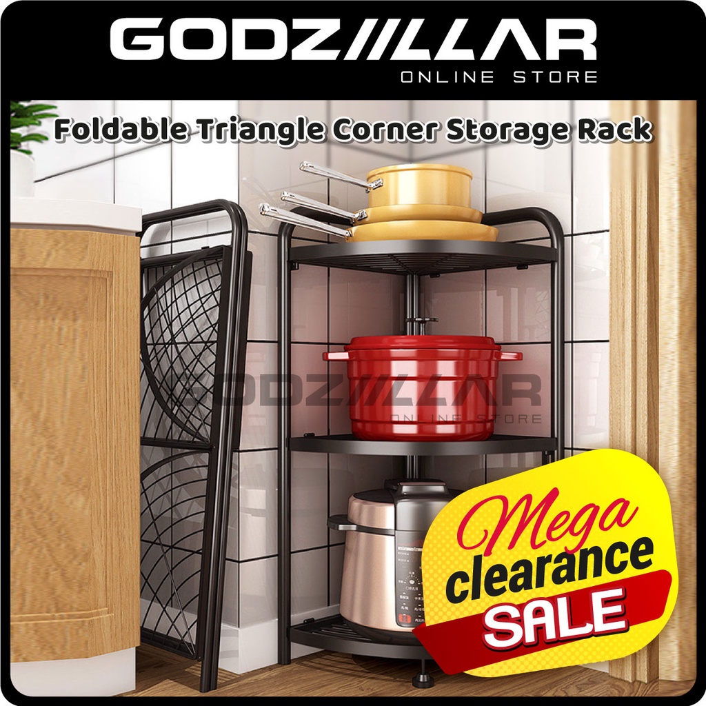(Mega Sale) Foldable Triangle Rack Corner Storage Shelf Bathroom Toilet ...