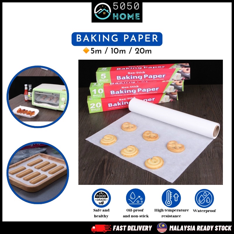 5050HOME 5M/10M/20M Baking Paper Barbecue Double-sided Silicone Oil ...