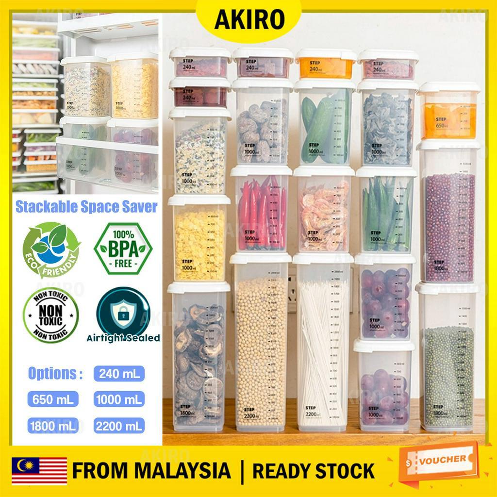 AKIRO CLEAR STOCK Food Air Sealed Kitchen Container Bean Nuts Seed