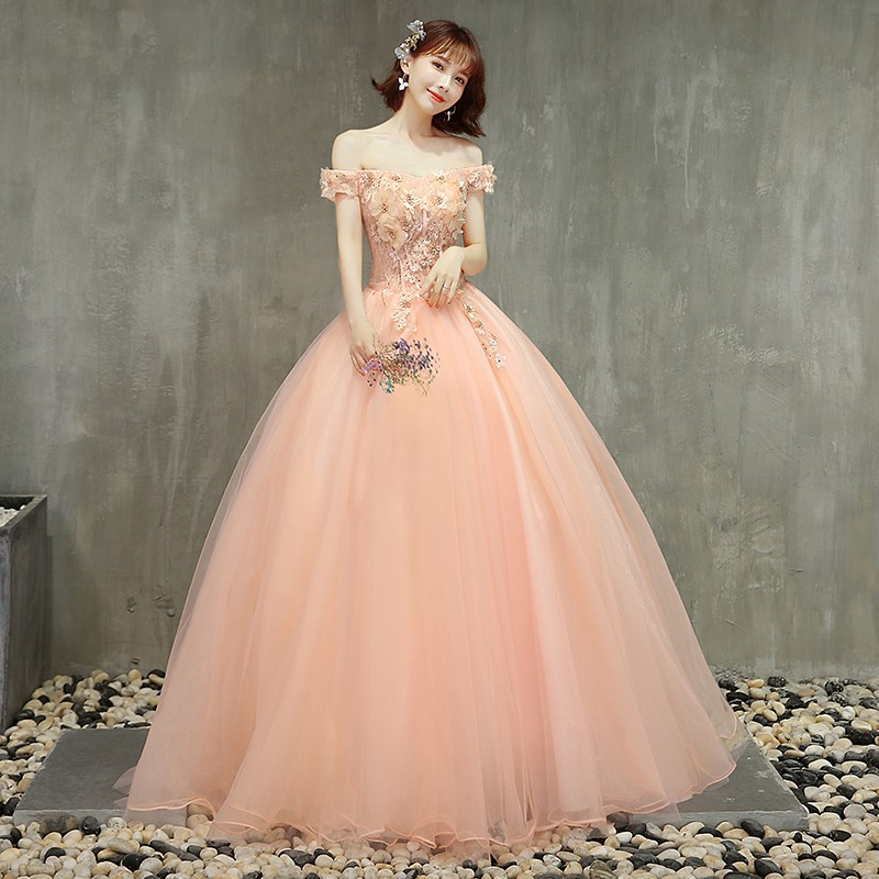 Peach hotsell dress wedding