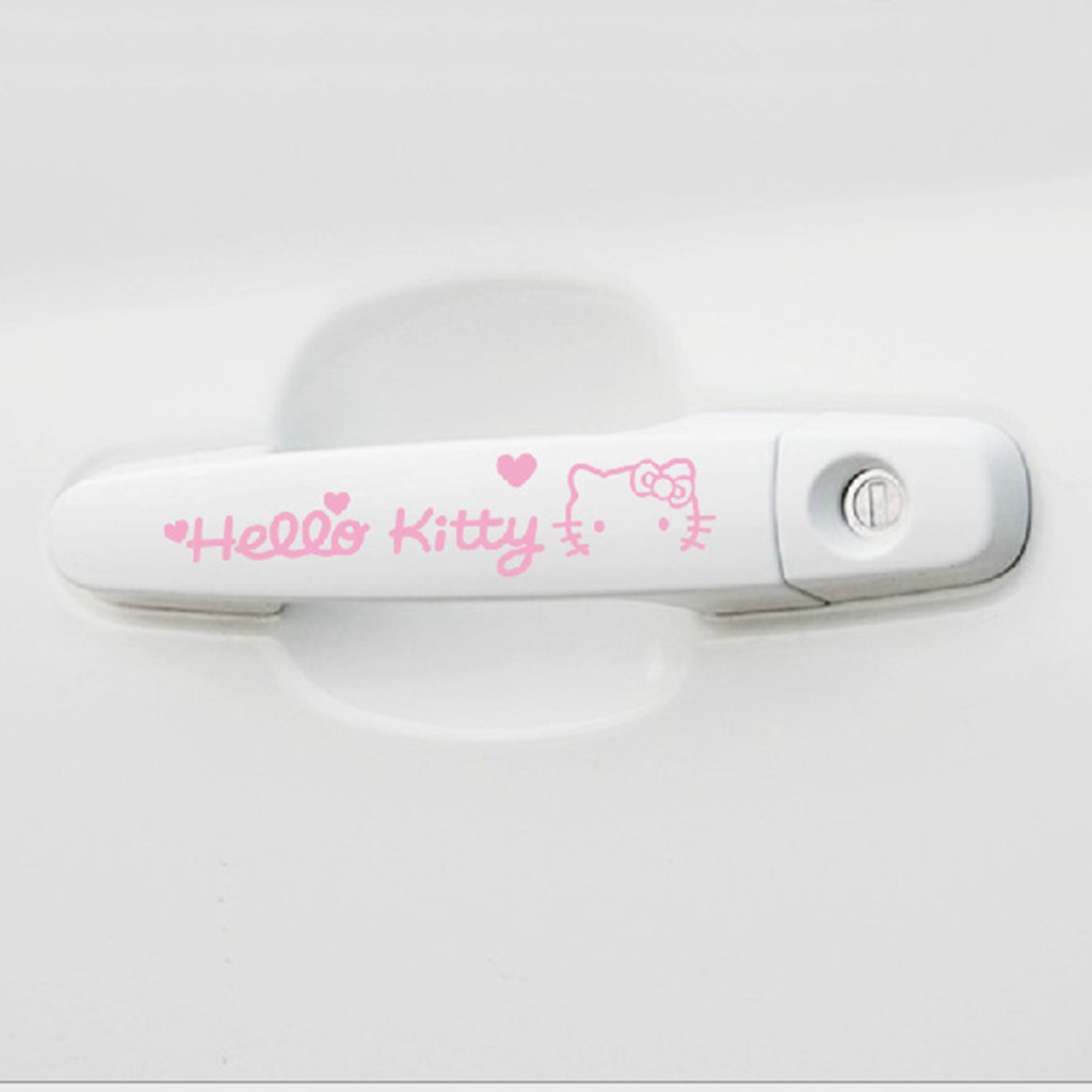 4pcs/set Hello Kitty Door Handle Knob Reflective Stickers And Decals ...
