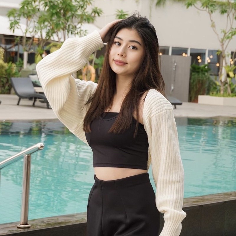 Crop TOP OVERSIZE BOLERO Crop OUTER Knit CARDIGAN