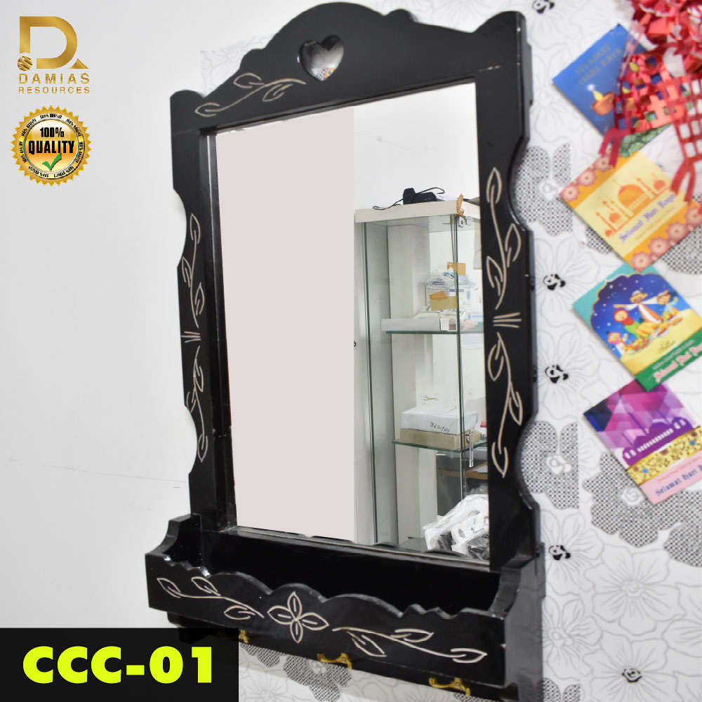 Frame Mirror Cermin Berbingkai Kayu Hiasan Deco Dinding Wooden Berukir Exclusive Ready Stock cermin tetingkap