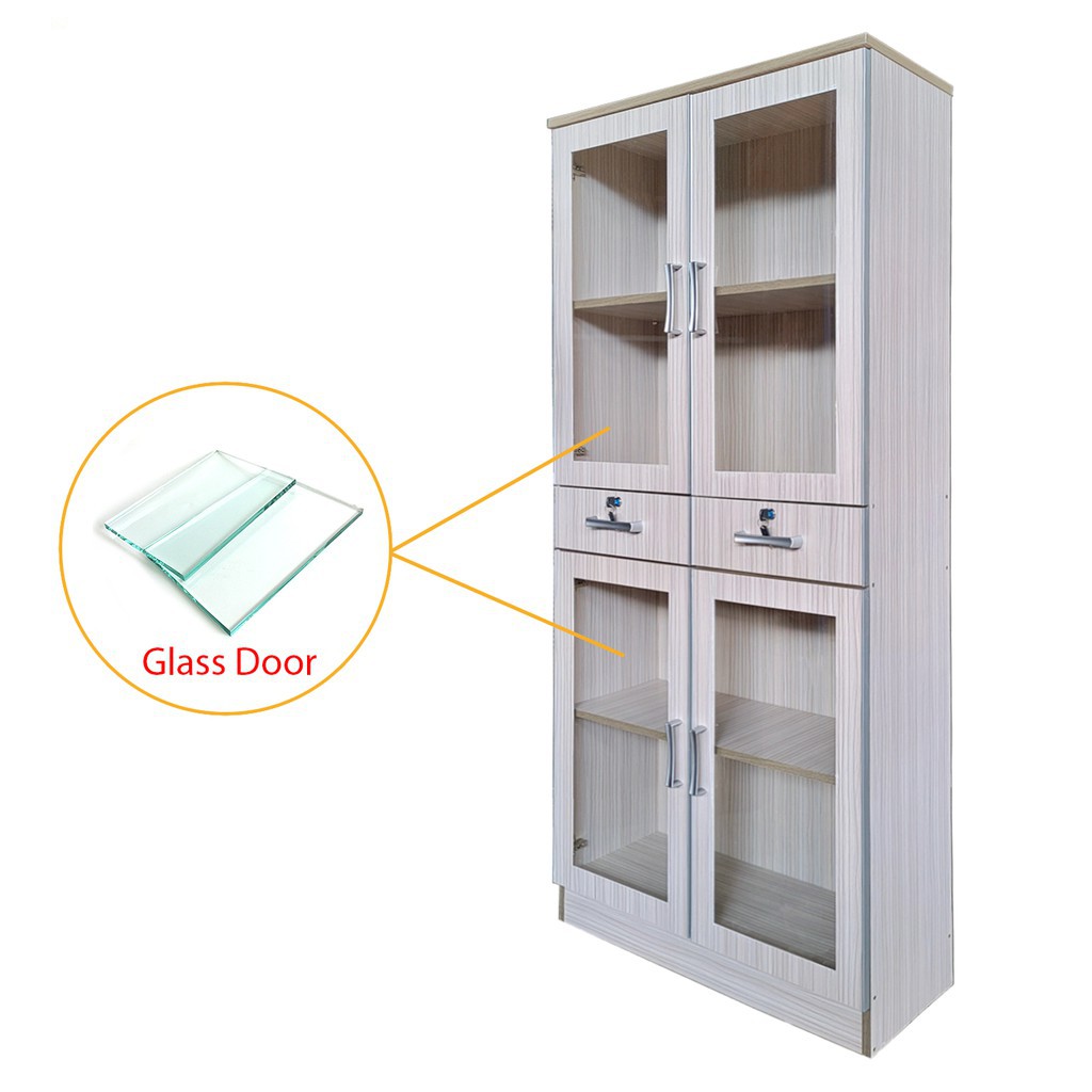 KP 6 Feet Glass Display Cabinet Glass Display Rack Bookshelf Book Rack ...