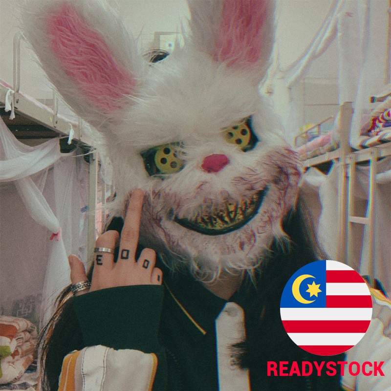 Scary Masks - Halloween Creepy Bunny Mask - Killer Bunny Mask - Spooky ...