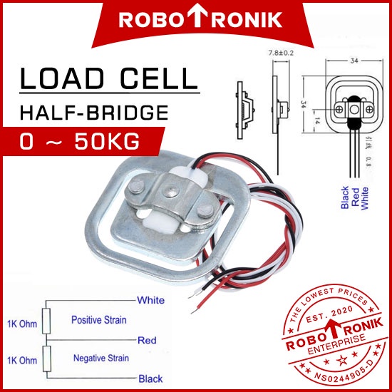 HX711 Module / Load Cell Straight Bar & Half-Brigde Strain Gauge ...