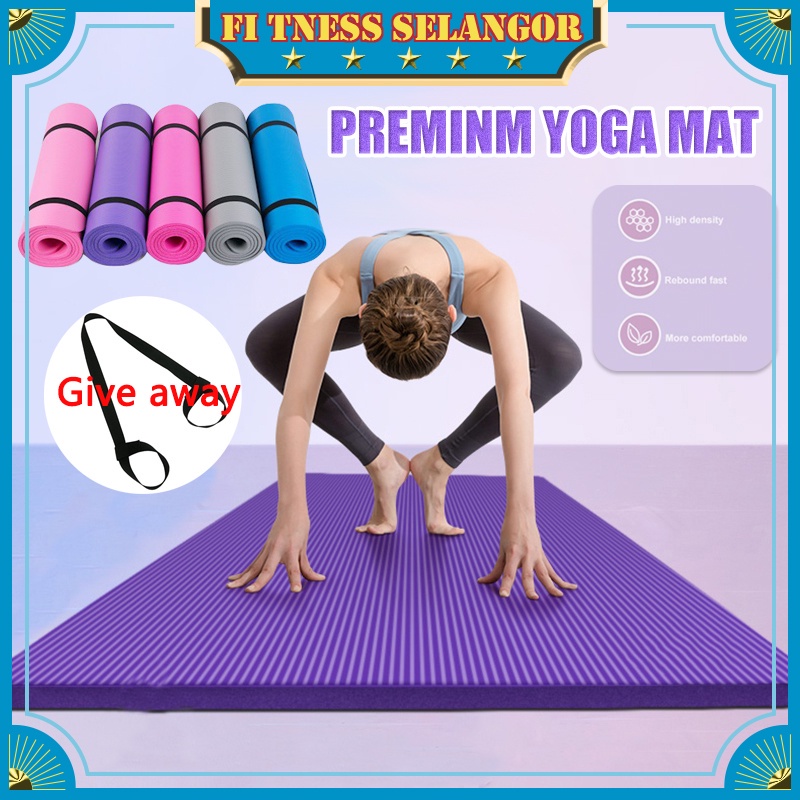 fitness 🔥【Ready Stock】🔥NBR Yoga Mat EXTRA THICK NonSlip Mat FREE STRAP