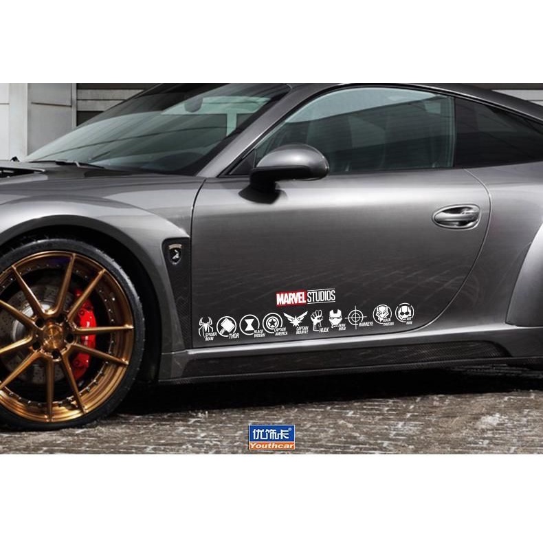 Marvel Heroes Avengers Car Sticker Reflective Body Glass Decorative